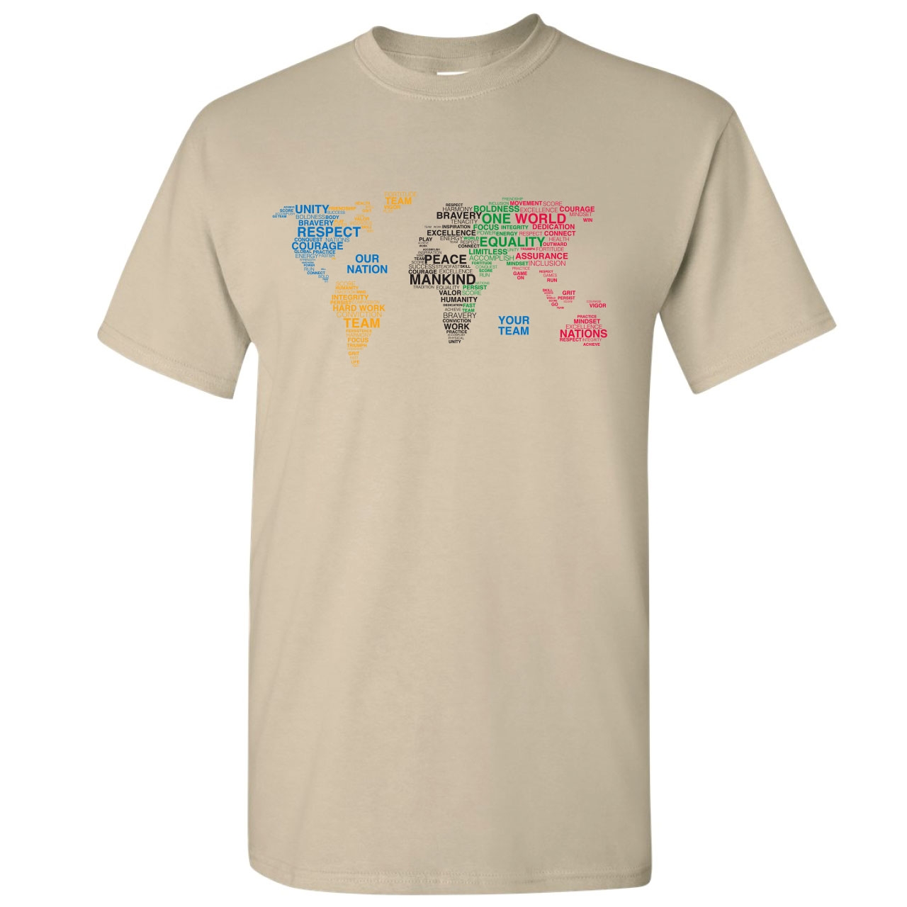 PARADE OF NATIONS CUSTOM ADULT T-SHIRT SAND