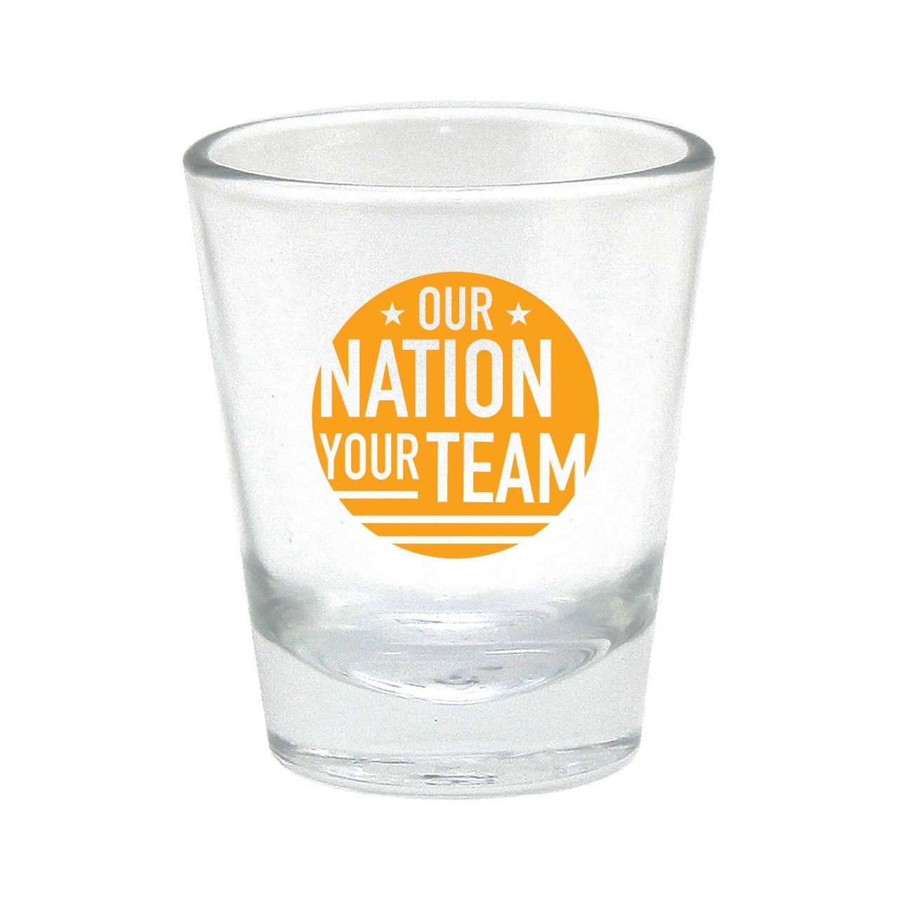 OUR NATION YOUR TEAM SHOT GLASS YELLOW