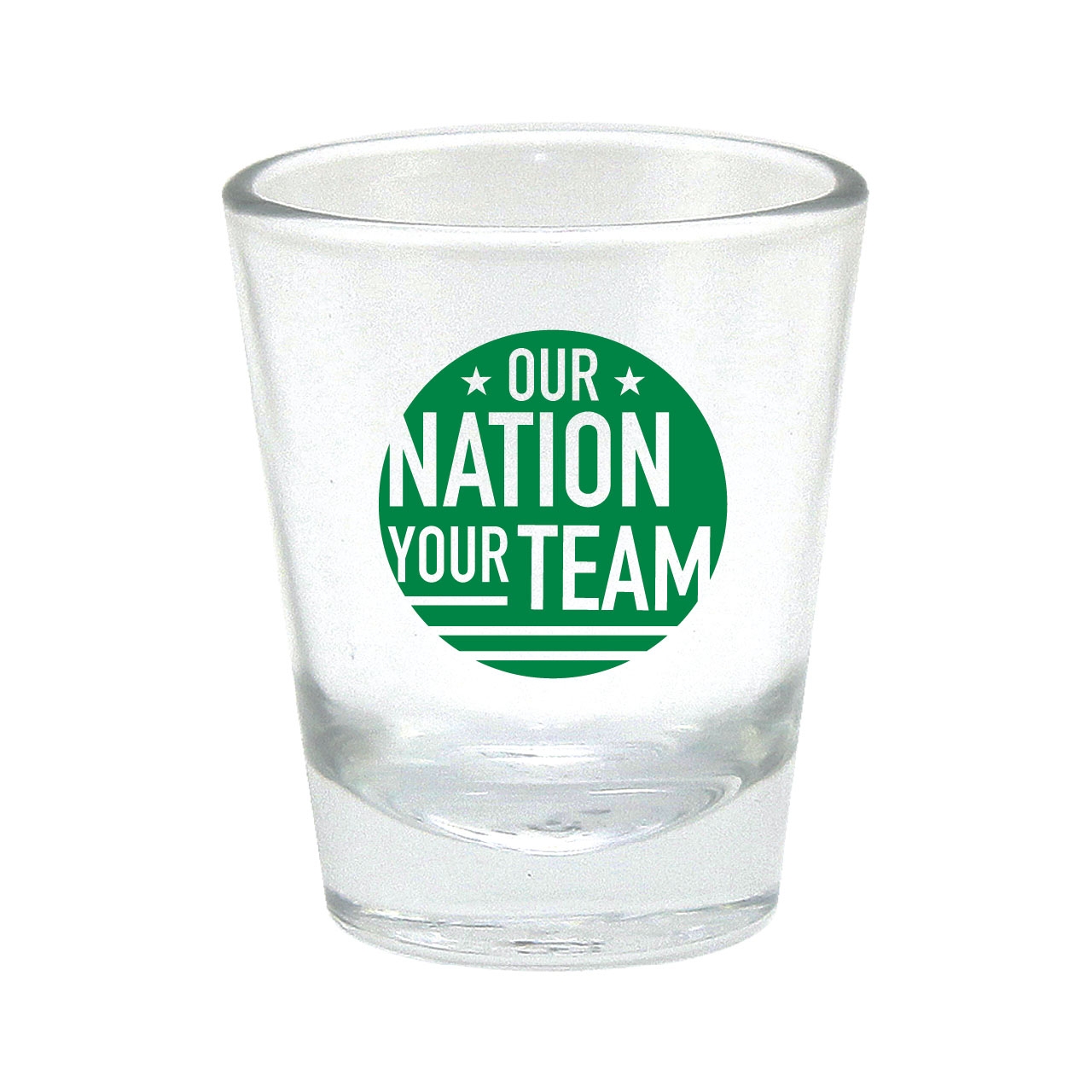 OUR NATION YOUR TEAM SHOT GLASS GREEN