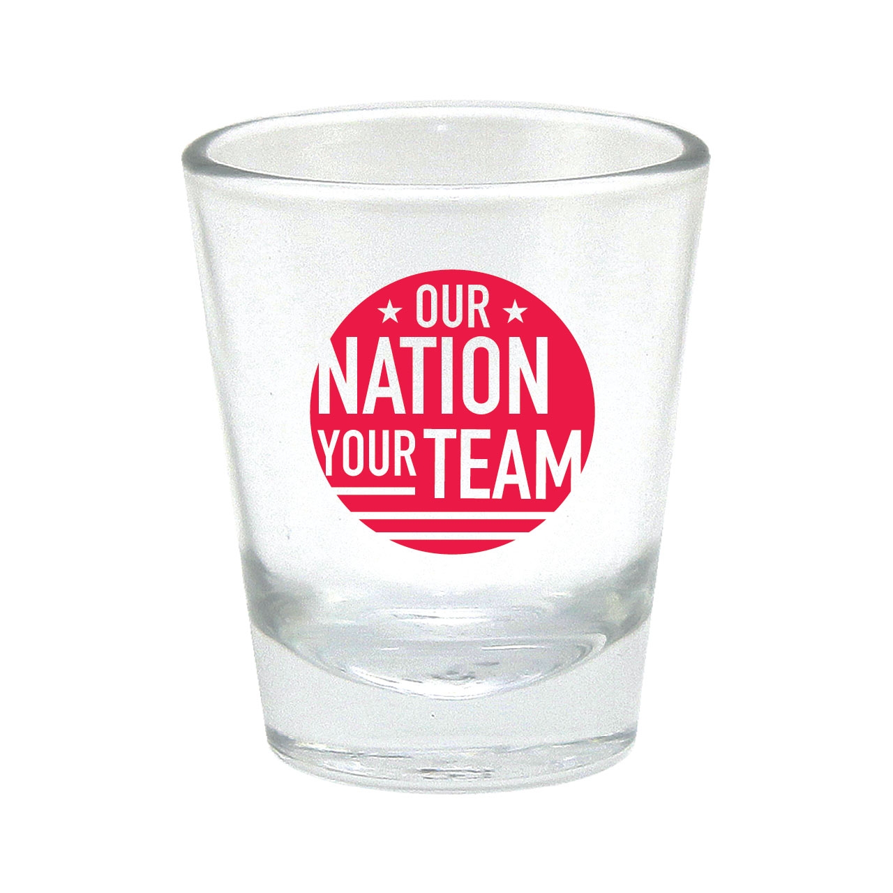OUR NATION YOUR TEAM SHOT GLASS RED