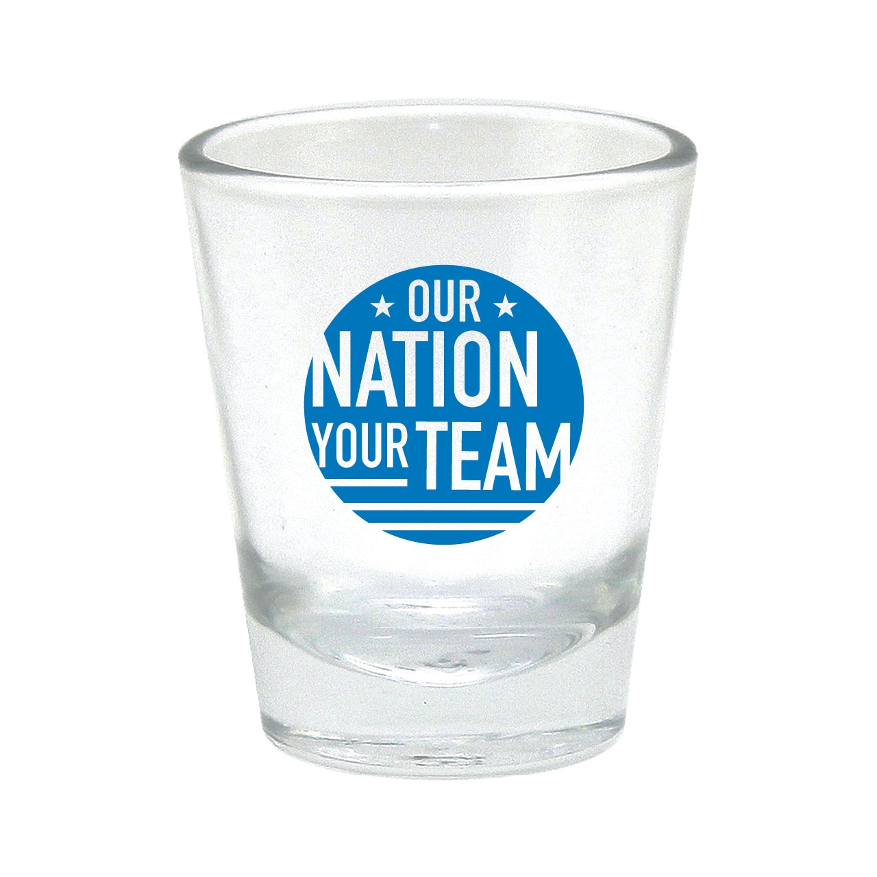 OUR NATION YOUR TEAM SHOT GLASS BLUE